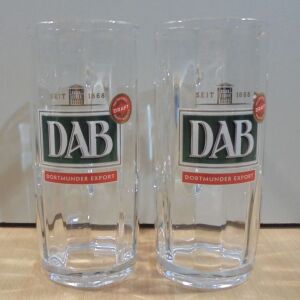 DAB Dortmunder μπίρα σετ δύο διαφημιστικές γυάλινες κούπες 0.5l