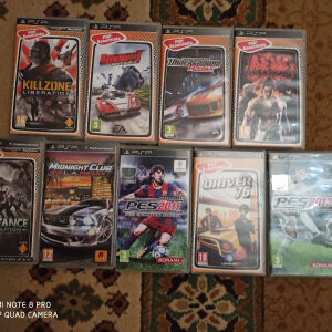 PSP 9 games ελάχιστα χρησιμοποιημένα με τά manuals