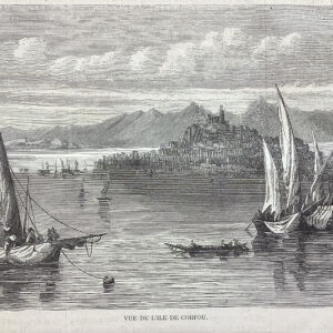 1848 Πόλη της Κέρκυρας ξυλογραφια οχι συνηθισμενη
