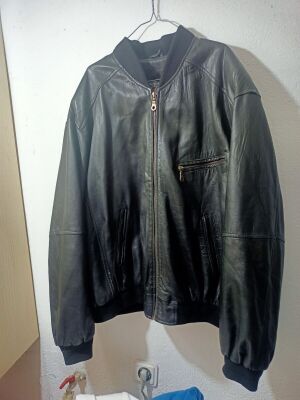 Rover & Lakes bomber jacket употребявано, μαύρο δέρμα, μέγεθος 58