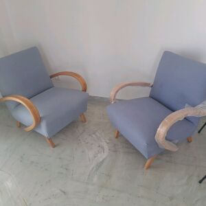 2 restored 1930s Kentwood armchairs designed by Jindrich Halabala