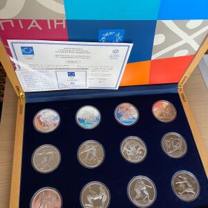 Ελλάδα Σετ 12 Ασημένιων Νομισμάτων Ολυμπιακοί Αγώνες Αθήνα 2004