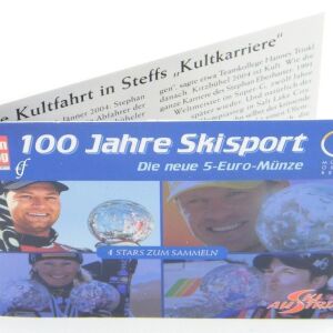 Austria 5 Euro 2005 , 100th Anniversary of Sport Skiing.