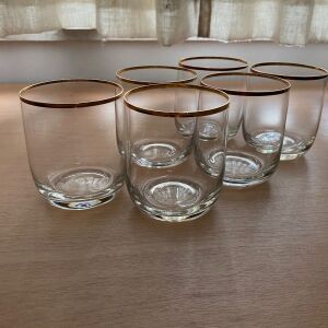 6 κρυστάλλινα ποτήρια ουϊσκυ Lausitz με επίχρυσο στόμιο