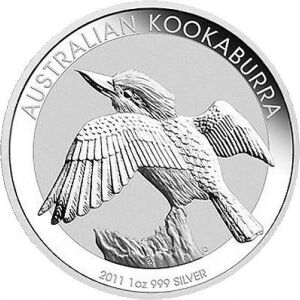 2011 $1 AUD Australia 1 oz 999 Fine Silver Elizabeth II Australian Kookaburra BU Perth Mint.