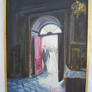 Πίνακας ζωγραφικής ελαιογραφία εσωτερικό εκκλησίας γάμος