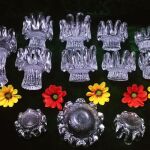 Συλλογή κηροπήγια 12 τμ. Kosta Boda "Sunflower" Art by Goran Warff Sweden full lead crystal 70'