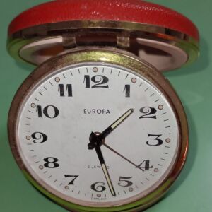 Vintage ρολόι ταξιδιού μηχανηκο EUROPA 2 Jewels Made in Germany.1960.