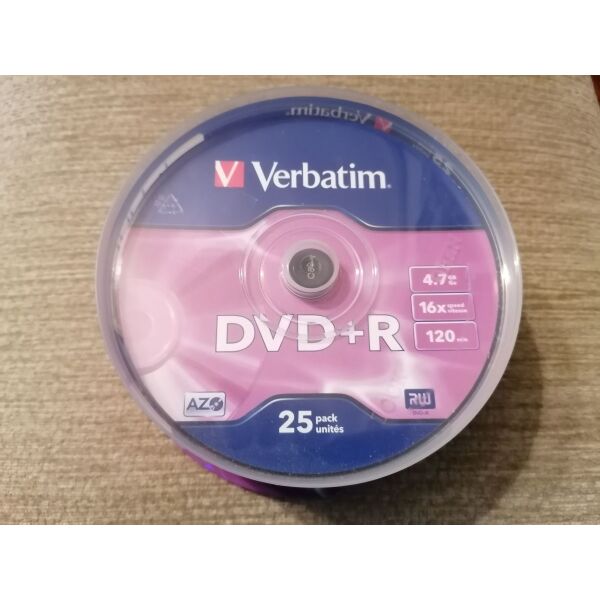 25 DVD+R Verbatim Cake Box 4,7GB, 16x, 120' (sfragismeno)