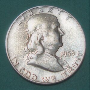 SILVER ½ Dollar 1953 "Franklin Half Dollar".#4/1