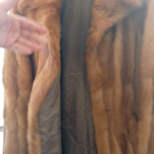 Real mink fur coat, orange