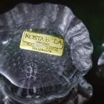 Σετ τρία κηροπήγια ρεσω Kosta Boda "Sunflower"  Art by Goran Warff Sweden full lead crystal 70'