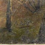 Πίνακας φλαμανδικός με περίτεχνη κορνίζα, τέλη 19ου αιώνα.