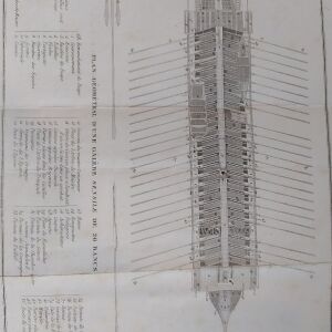 Γαλέρα γεωμετρικό σχέδιο τοπογραφίας του πλοιου του 1835 Χαλκογραφία