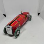 Τσιγκινο Παιχνιδι Αγωνιστικο Αυτοκινητο Vintage Εποχης Με Οδηγο Και Κουρδιστηρι