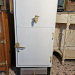 Ψυγείο Πάγου Μεταλλικό Συντηρημένο Λειτουργεί Εποχής 1950