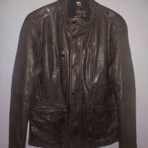 Hugo Boss leather jacket brown