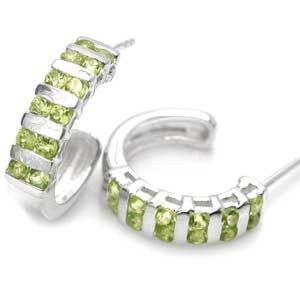Fashion 925 ασημενια σκουλαρικια με  peridot gemstones . ^14