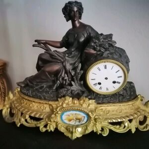 ρολόι αντίκα φίλεελληνικό bronze Dore 45cmx35cm ύψος