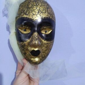 Χειροποίητη διακοσμητική μάσκα χρυσή