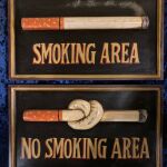 2 ξύλινες ταμπέλες 3D SMOKING AREA / NO SMOKING AREA