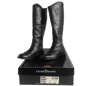 Cesare Paciotti Buffalo Leather Μαύρες Μπότες Μέγεθος 38,5 στο κουτί τους
