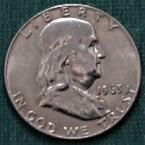 SILVER ½ Dollar 1963 "Franklin Half Dollar".