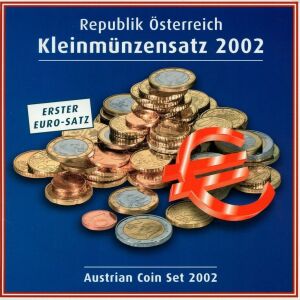 Austria Official Euro Coin Sets folder KMS 8 coins 1 Cent bis 2 Euro