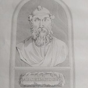 1770 Χαλκογραφία Αρχημίδης με τρεις σελίδες ιστορία του σε αγγλικά
