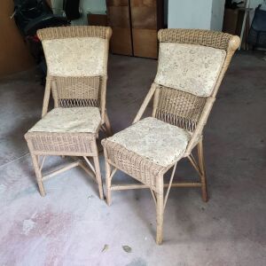 Vintage καρέκλες μπαμπού εποχής 2 Τεμ.