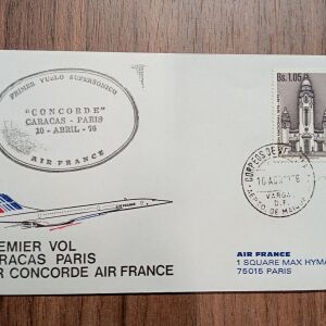 10-4-1976 FIRST FLIGHT CARACAS PARIS CONCORDE FDC