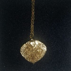 Simply Sublime necklace, leaf print, silver, gold plated, κολιε ασημένιο επίχρυσο