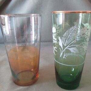 2 vintage ποτήρια νερού
