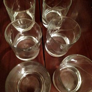 6 κρυστάλλινα ποτήρια κρασιού με ματ σχέδιο
