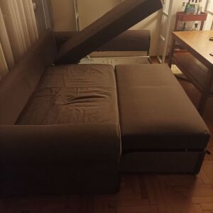 Τριθεσιος καναπές γωνία, που γίνεται κρεβάτι