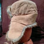 δερμάτινο καπέλο με γούνα xs