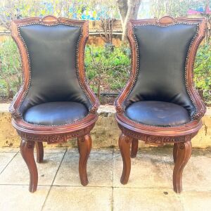 Καρέκλες με δέρμα Δύο τεμάχια