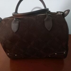 Longchamp τσάντα δέρμα με υφασμα