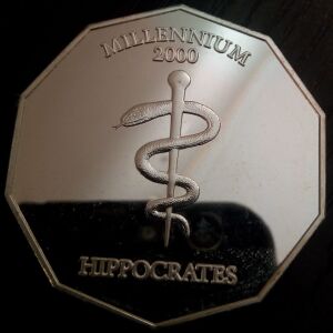 10 Dollars Hippocrates Liberia Coin Proof Silver
