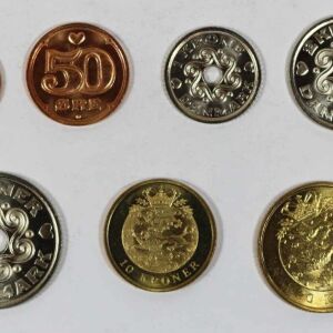 DENMARK set 7 νομίσματα UNC