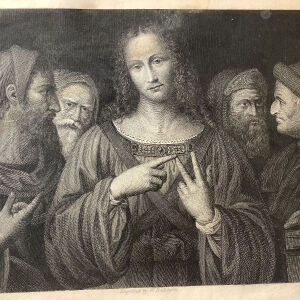 Χαλκογραφία του έργου του Λεονάρντο Ντα Βίντσι «Ο Χριστός διαφωνώντας -αμφισβητώντας τους Γιατρούς»