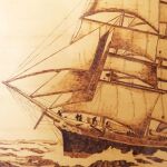Καράβι στη Θάλασσα - Πίνακας Πυρογραφίας