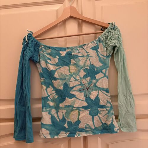 Custo Barcelona long sleeve blouse, blue shades, Blue Tower