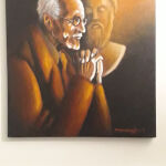 Χειροποίητος Πίνακας ζωγραφικης " Ο φιλόσοφος Γιουνγκ" ζωγραφισμένος σε καμβά