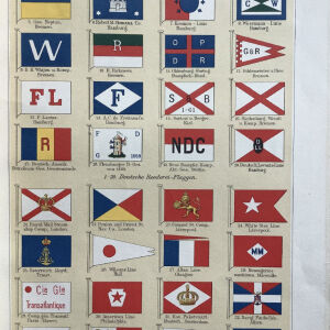 1907 σημαίες των μεγαλύτερων Ναυτιλιακών εταιρειών χρωμολιθογραφια